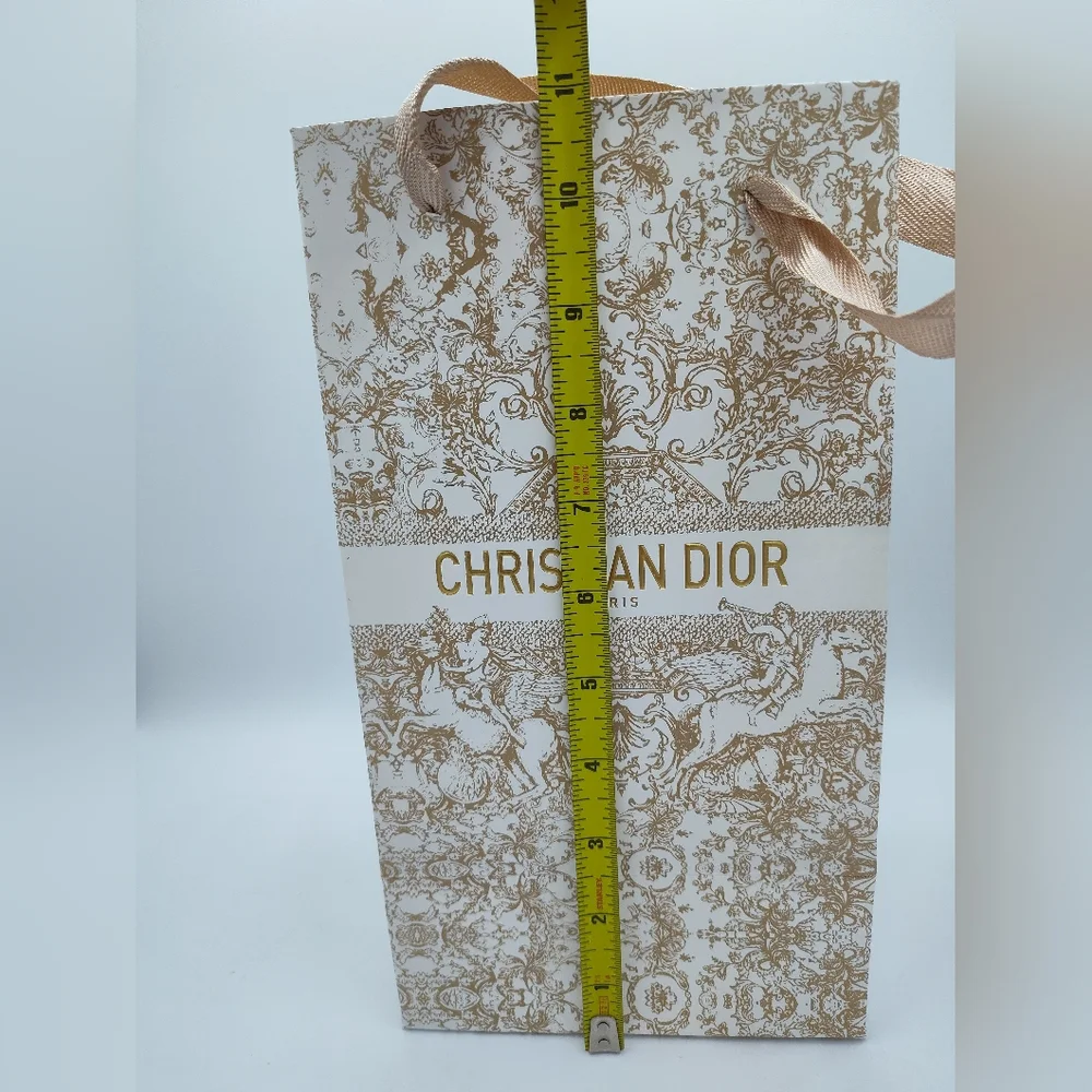 Dior Gold Toile de Jouy Gift Bag 2022 Holiday Luxury Boutique Packaging Pristine - Picture 3 of 5